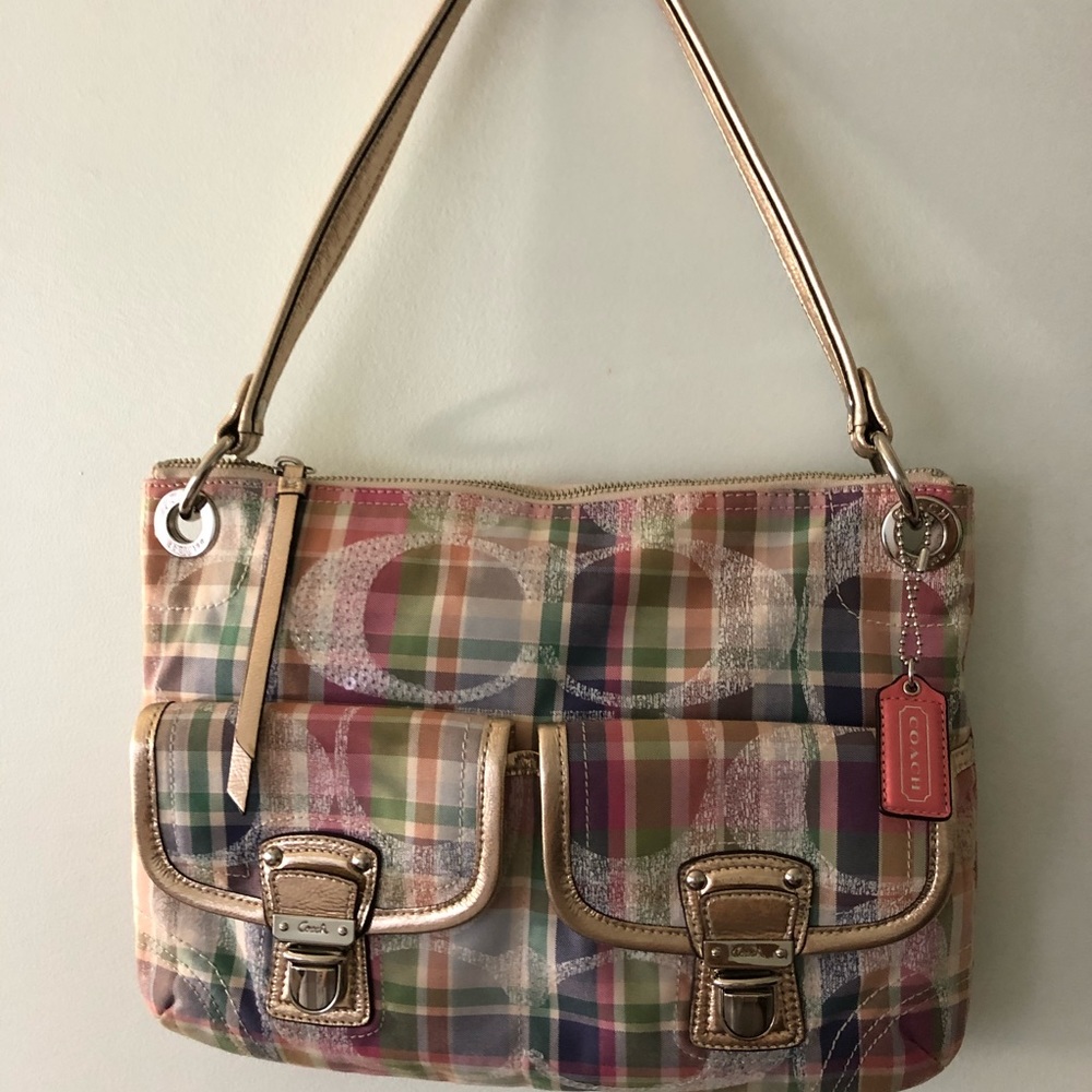 💕Nice Coach madras shoulder bag